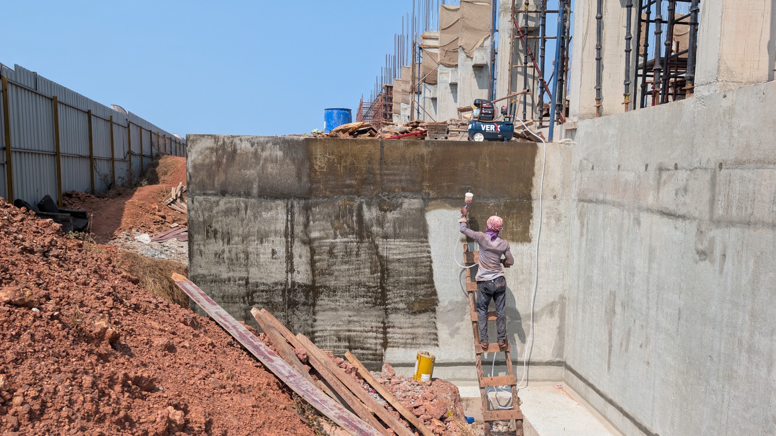 Mirage College Verna Goa waterproofing progress image 5