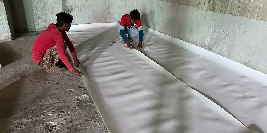 HDPE membrane finishing layer