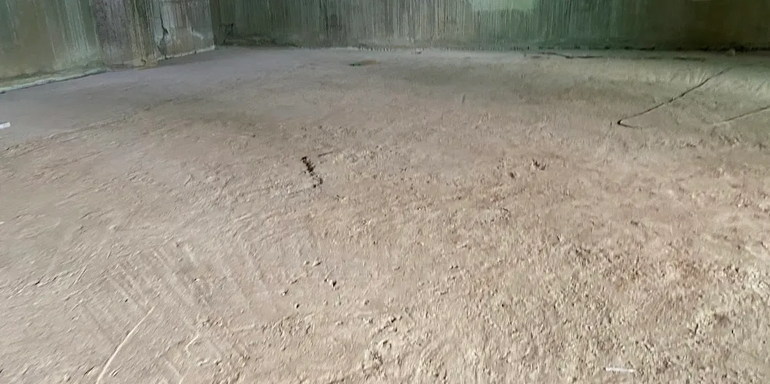 Crew working on slab finishing